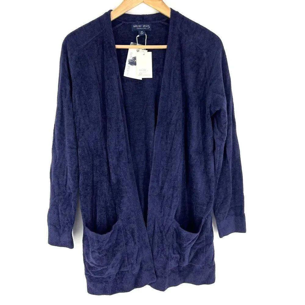 Barefoot Dreams Sweater Size XS Oxford Blue Cozychic Ultralite Sunrise Cardigan